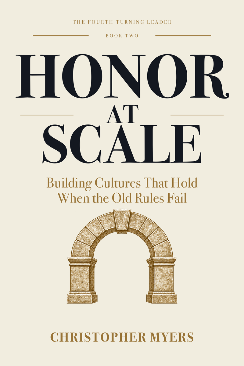 Honor at Scale: ivory cover with a gold arch